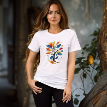 Colourful Abstract Tree T-Shirt | Artistic Nature