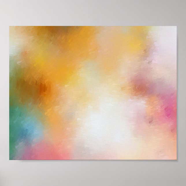 Colourful Abstract Trendy Modern Red Yellow Blue Poster (Front)