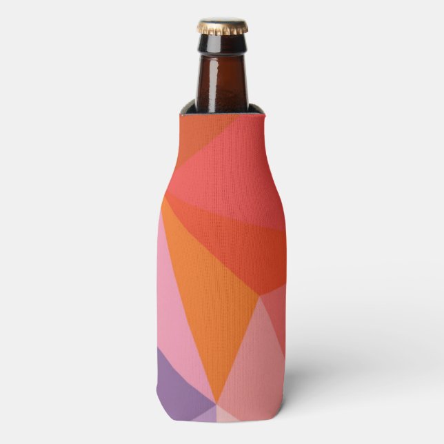 Colourful Abstract Triangle Pattern Bottle Cooler (Bottle Front)