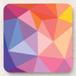 Colourful Abstract Triangle Pattern Coaster