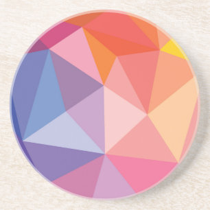 Colourful Abstract Triangle Pattern Coaster
