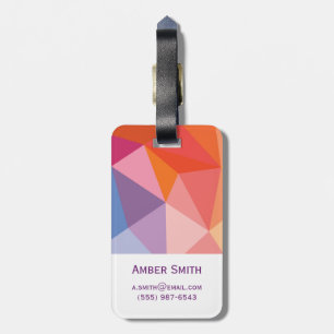 Colourful Abstract Triangle Pattern Luggage Tag