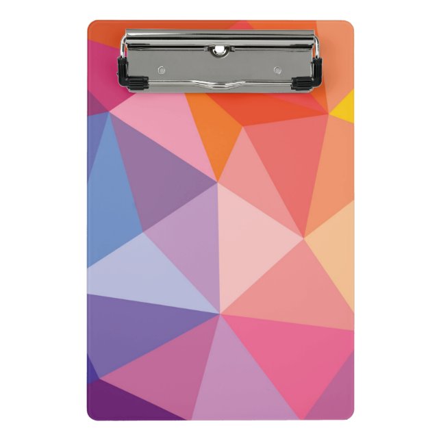 Colourful Abstract Triangle Pattern Mini Clipboard (Front)