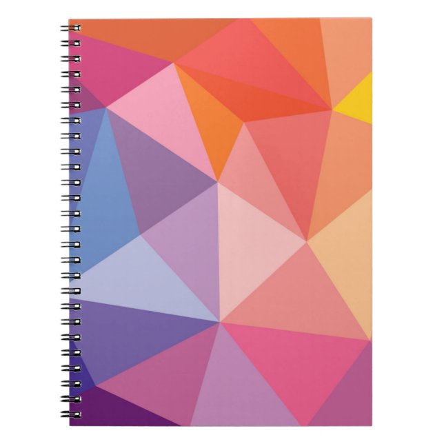 Colourful Abstract Triangle Pattern Notebook (Front)