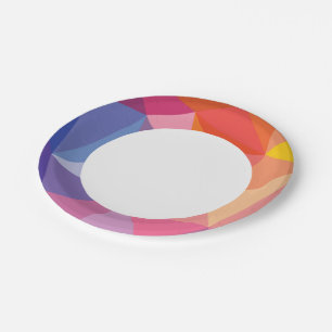 Colourful Abstract Triangle Pattern Paper Plate