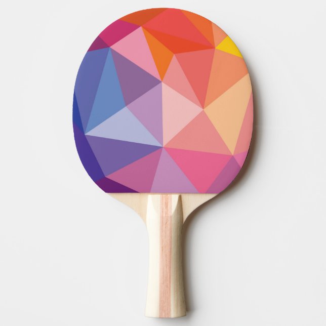 Colourful Abstract Triangle Pattern Ping Pong Paddle (Front)