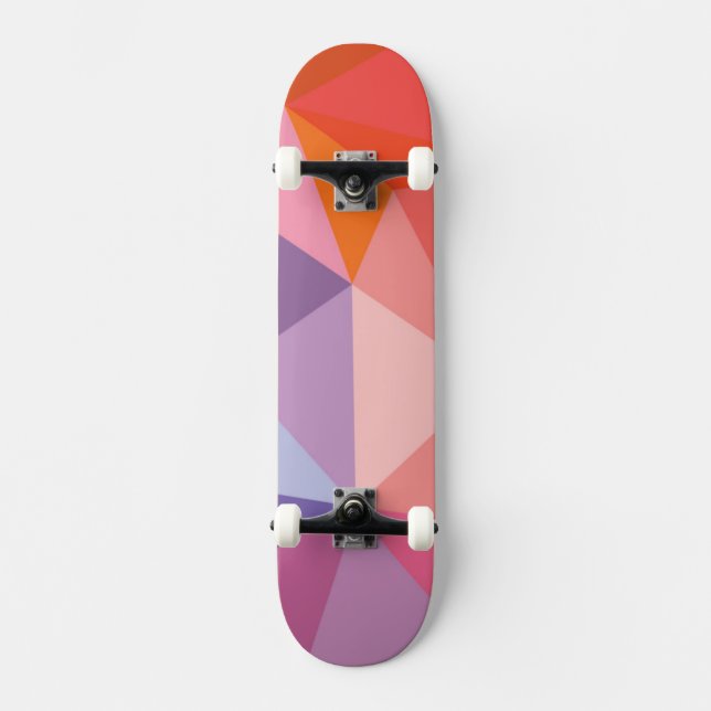 Colourful Abstract Triangle Pattern Skateboard (Front)