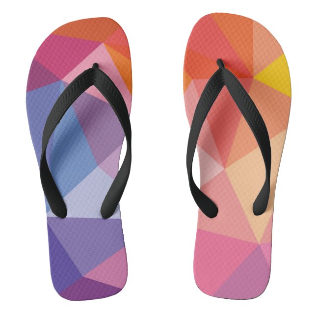 Colourful Abstract Triangle Pattern Thongs (Footbed)