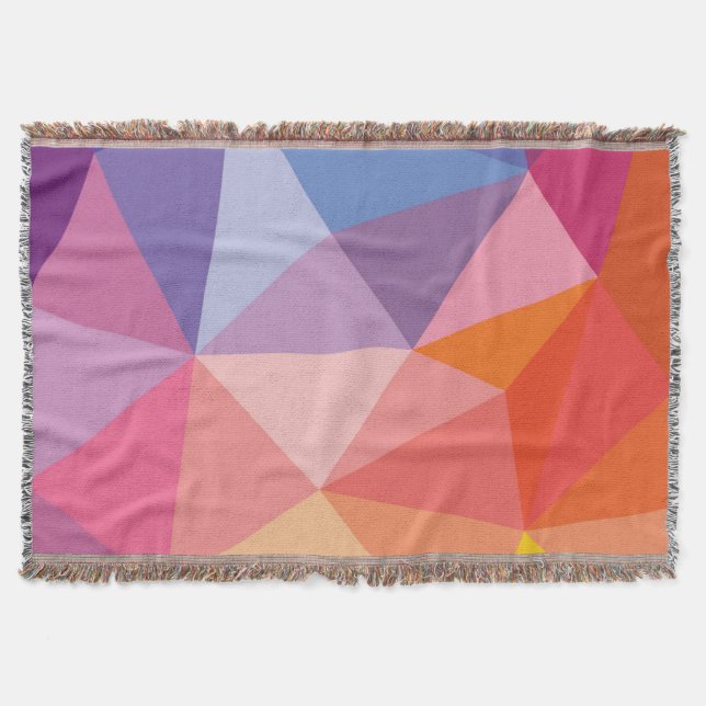 Colourful Abstract Triangle Pattern Throw Blanket (Front)