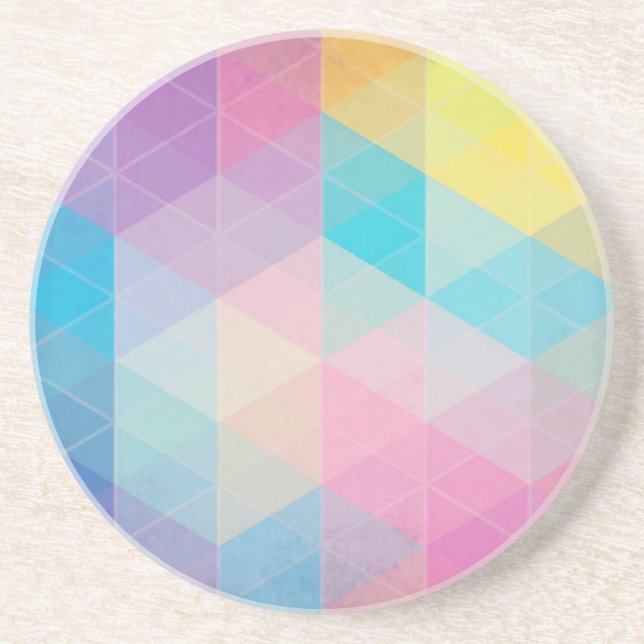 Colourful abstract triangles background coaster (Front)