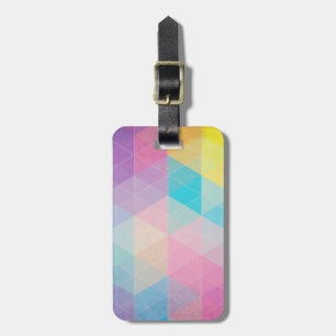Colourful abstract triangles background luggage tag