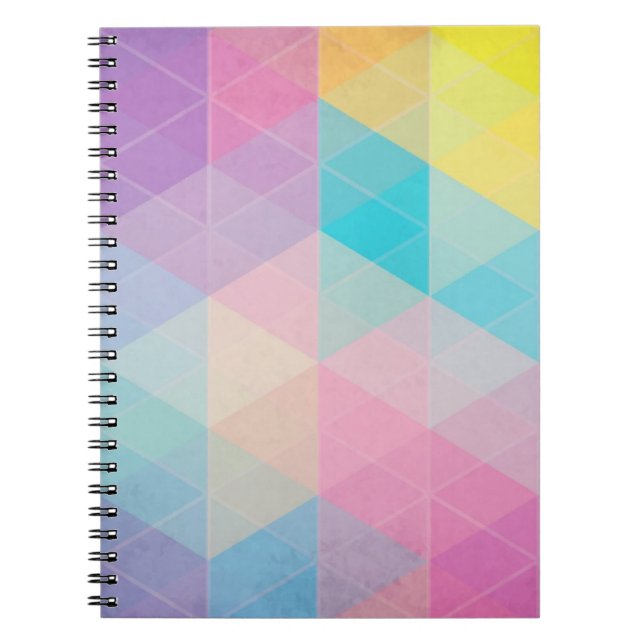 Colourful abstract triangles background notebook (Front)