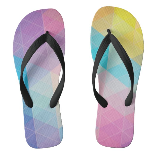 Colourful abstract triangles background thongs (Footbed)
