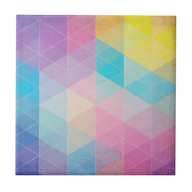 Colourful abstract triangles background tile (Front)