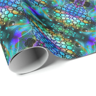 Colourful Abstract Trippy Kaleidoscope Pattern Wrapping Paper