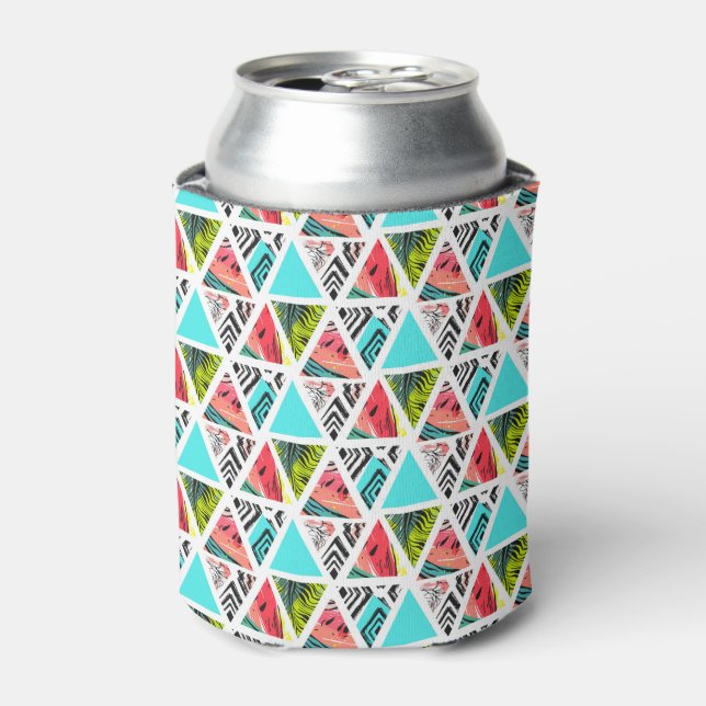 Colourful Abstract Tropical Pattern Can Cooler (Can Front)