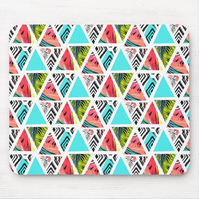 Colourful Abstract Tropical Pattern Mouse Pad (Front)