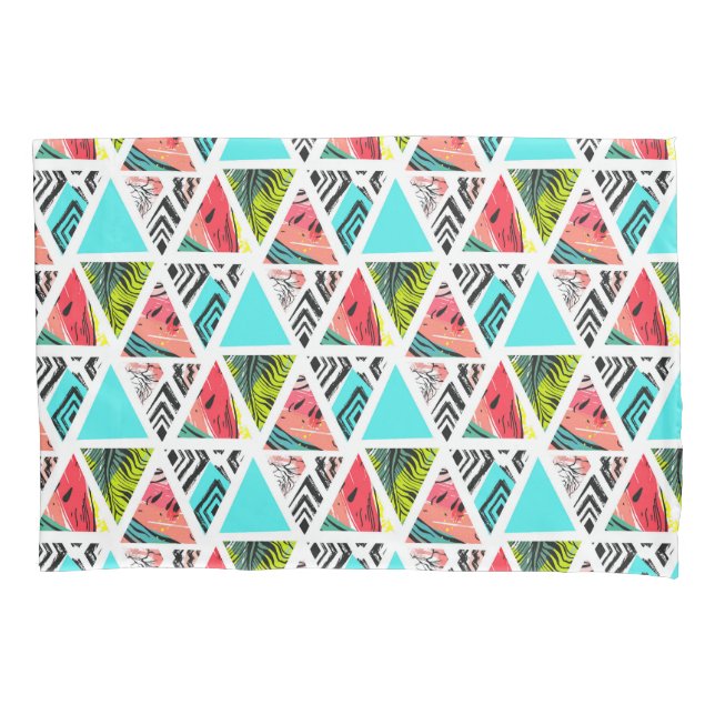 Colourful Abstract Tropical Pattern Pillowcase (Front-Left)