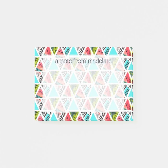 Colourful Abstract Tropical Pattern Post-it Notes (Front)