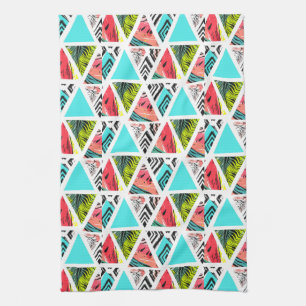 Colourful Abstract Tropical Pattern Tea Towel