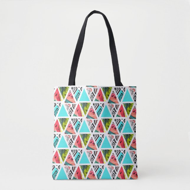 Colourful Abstract Tropical Pattern Tote Bag (Front)