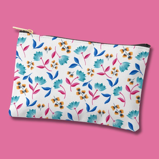 Colourful abstract tulip floral accessory pouch (Colourful abstract tulip floral accessory pouch)