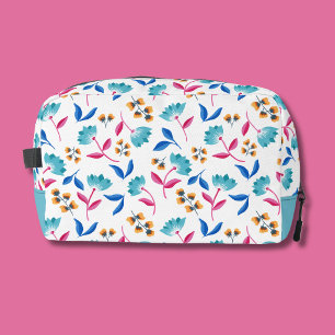 Colourful abstract tulip floral dopp kit