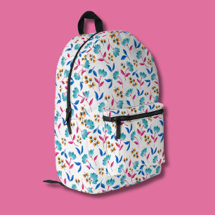 Colourful abstract tulip floral printed backpack