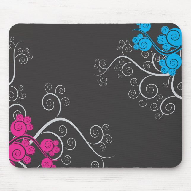 Colourful Abstract Vines Mouse Pad (Front)