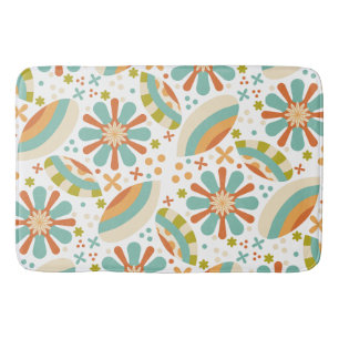 Colourful abstract vintage design with flowers bath mat
