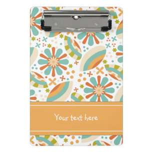 Colourful abstract vintage design with flowers mini clipboard