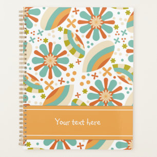 Colourful abstract vintage design with flowers planner