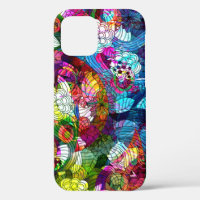 Colourful Abstract Vintage Flowers Collage