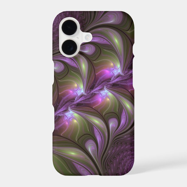 Colourful Abstract Violet Purple Khaki Fractal Art (Back)