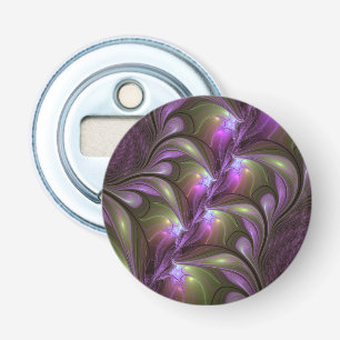 Colourful Abstract Violet Purple Khaki Fractal Art Bottle Opener