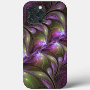 Colourful Abstract Violet Purple Khaki Fractal Art iPhone 13 Pro Max Case