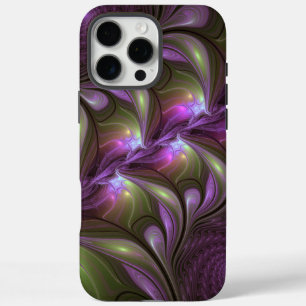Colourful Abstract Violet Purple Khaki Fractal Art iPhone 16 Pro Max Case