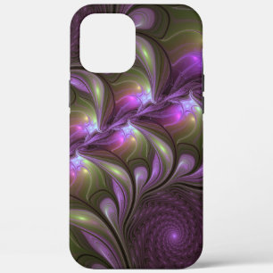 Colourful Abstract Violet Purple Khaki Fractal Art iPhone 12 Pro Max Case
