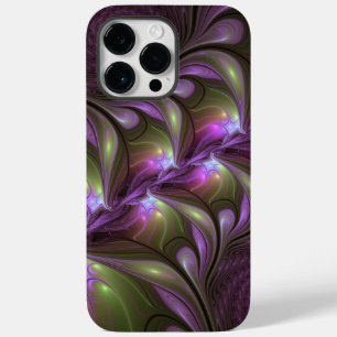 Colourful Abstract Violet Purple Khaki Fractal Art Case-Mate iPhone 14 Pro Max Case