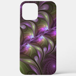 Colourful Abstract Violet Purple Khaki Fractal Art iPhone 12 Pro Max Case