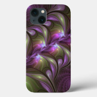 Colourful Abstract Violet Purple Khaki Fractal Art