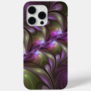 Colourful Abstract Violet Purple Khaki Fractal Art iPhone 15 Pro Max Case