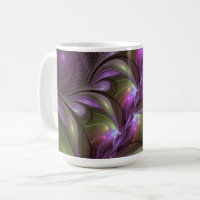 Colourful Abstract Violet Purple Khaki Fractal Art