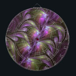 Colourful Abstract Violet Purple Khaki Fractal Art Dartboard<br><div class="desc">Unique psychedelic fractal art,  modern abstract and shiny 
with shades of purple,  violet and khaki.
Luminous design for your decorative unusual dartboard and more.</div>
