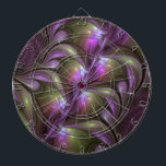 Colourful Abstract Violet Purple Khaki Fractal Art Dartboard<br><div class="desc">Unique psychedelic fractal art,  modern abstract and shiny 
with shades of purple,  violet and khaki.
Luminous design for your decorative unusual dartboard and more.</div>