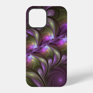 Colourful Abstract Violet Purple Khaki Fractal Art iPhone 12 Pro Case