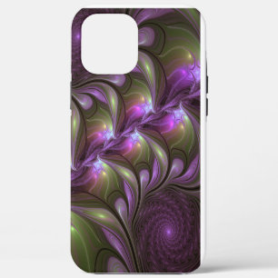 Colourful Abstract Violet Purple Khaki Fractal Art iPhone 12 Pro Max Case