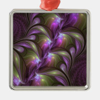 Colourful Abstract Violet Purple Khaki Fractal Art