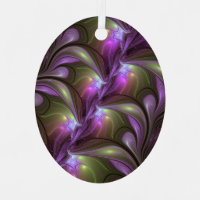 Colourful Abstract Violet Purple Khaki Fractal Art
