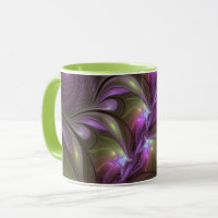Colourful Abstract Violet Purple Khaki Fractal Art